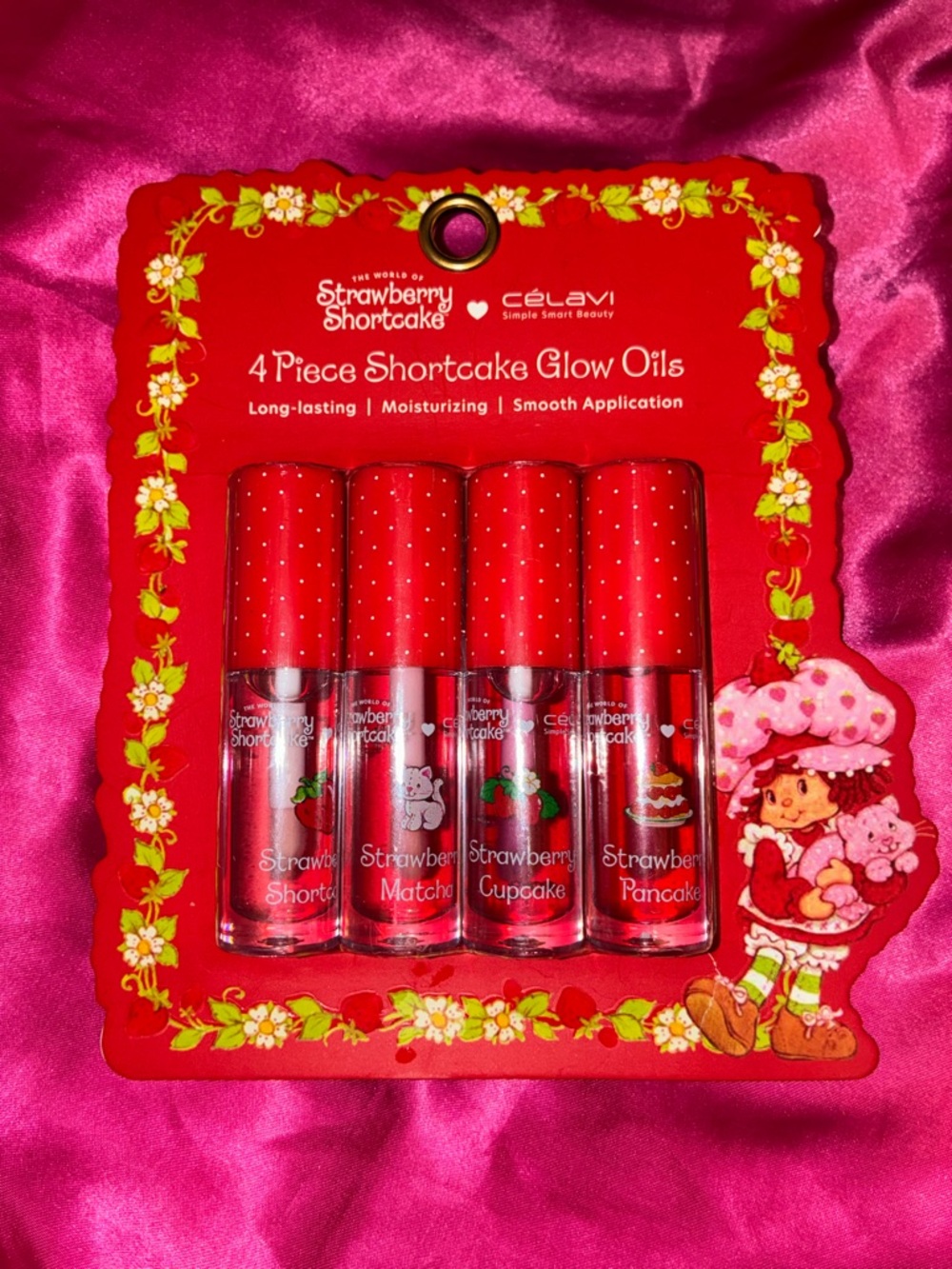 Strawberry Shortcake 4-Piece Red Shortcake Glow Oils Lip Gloss Set